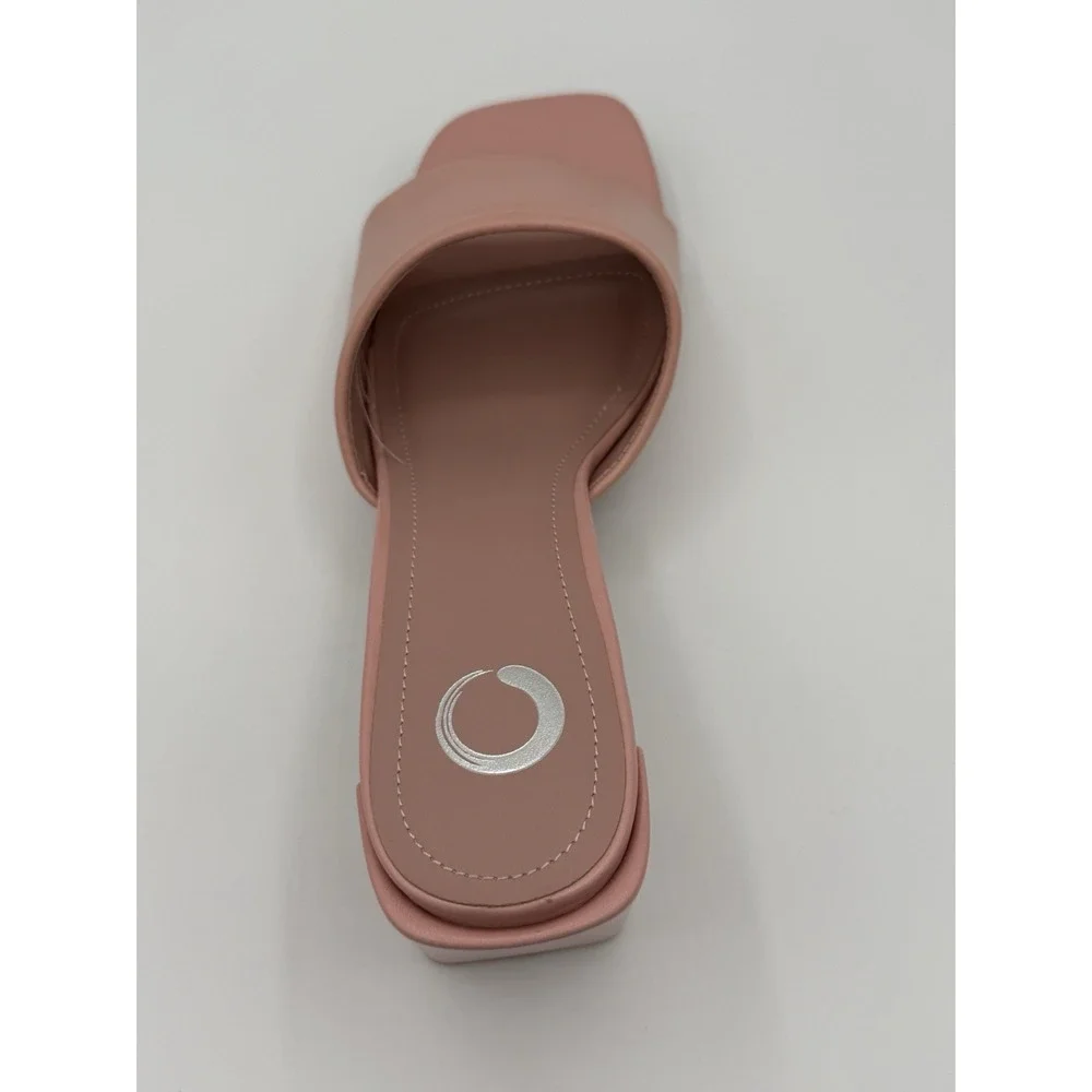 Journee‎ Collection Alisia women's 8.5 block heel slide pink vegan leather NEW!